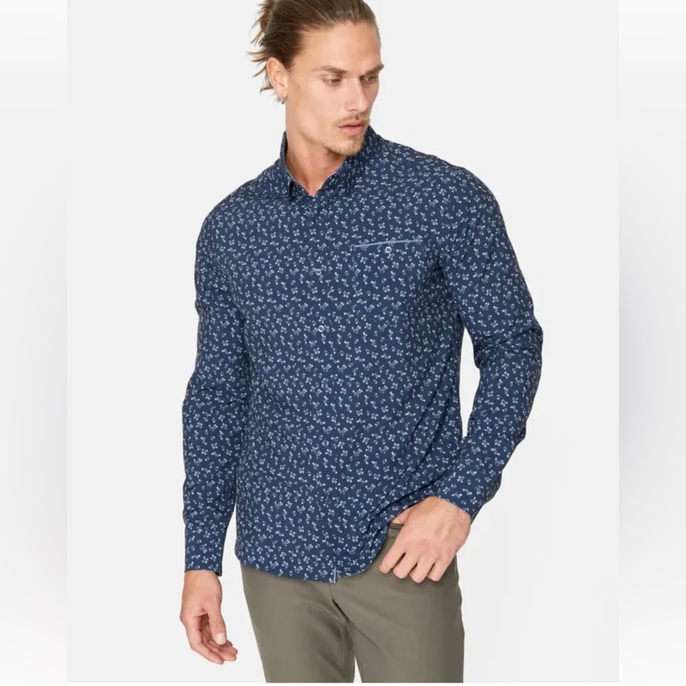 NWT $99 7 Diamonds Memories Long Sleeve Shirt Tiknors sz XXL wrinkle free